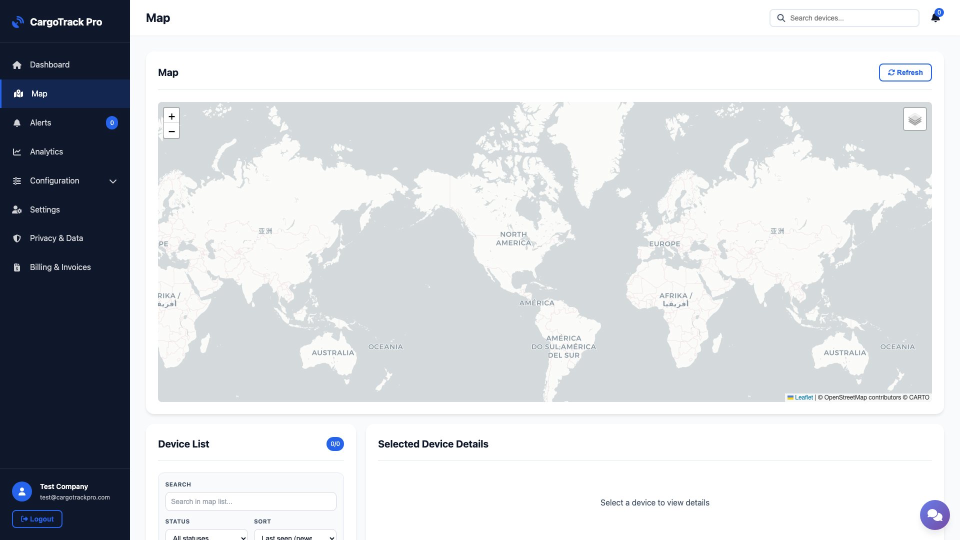 Nordsat map tracking screenshot