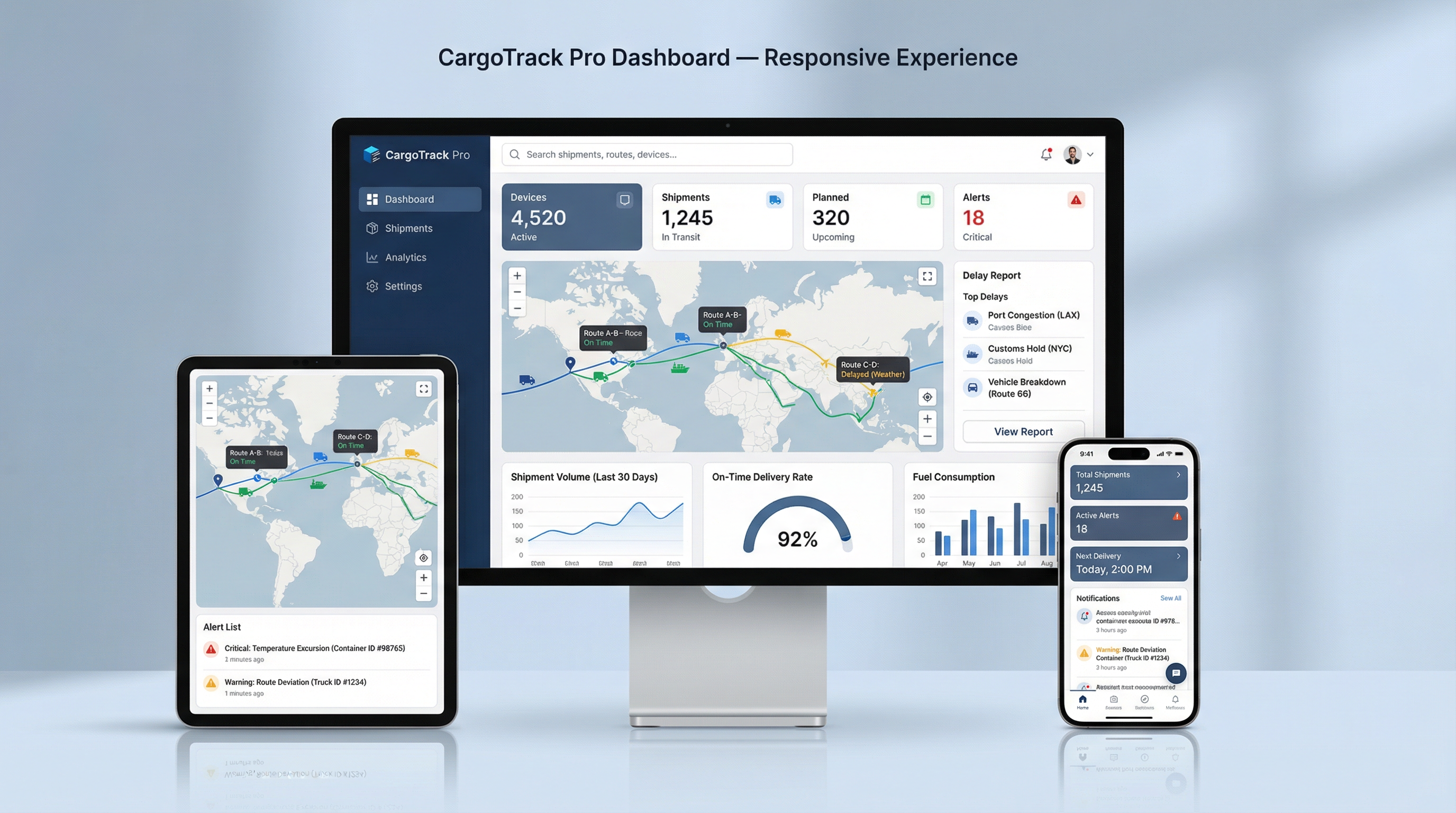 Nordsat multi-device dashboard overview screenshot